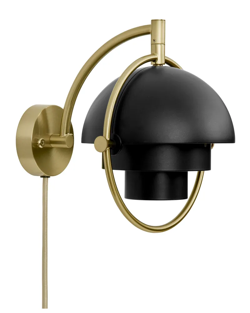 Gubi Wandleuchte mit Stromkabel Multi-Lite - Schwarz - Metall - Designer Louis Weisdorf 