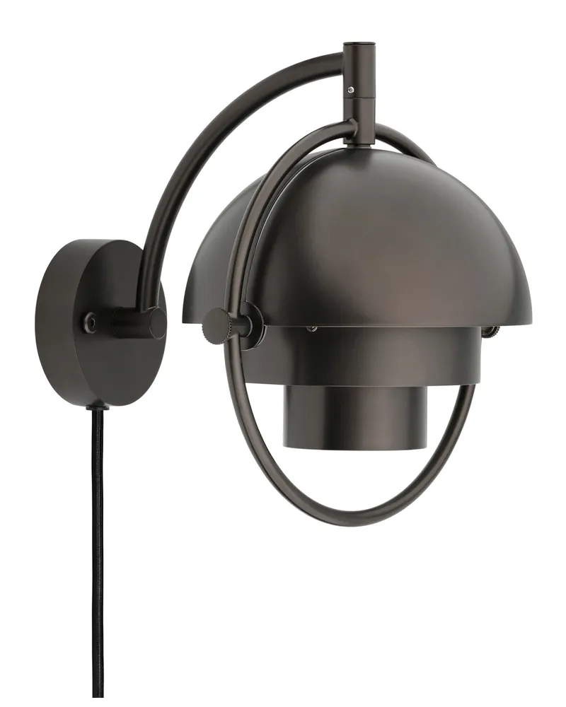 Gubi Wandleuchte mit Stromkabel Multi-Lite - Schwarz - Metall - Designer Louis Weisdorf 