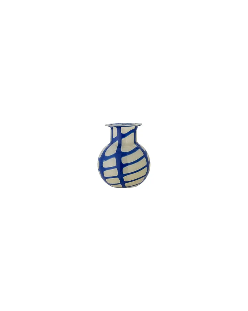 Bloomingville Vase Kiran - Blau - mundgeblasenes Glas 