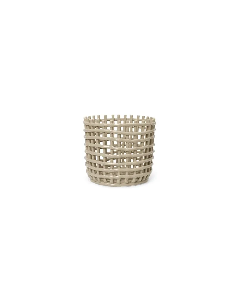 ferm LIVING Korb Ceramic - Beige - emaillierte Keramik - Designer Trine Andersen 