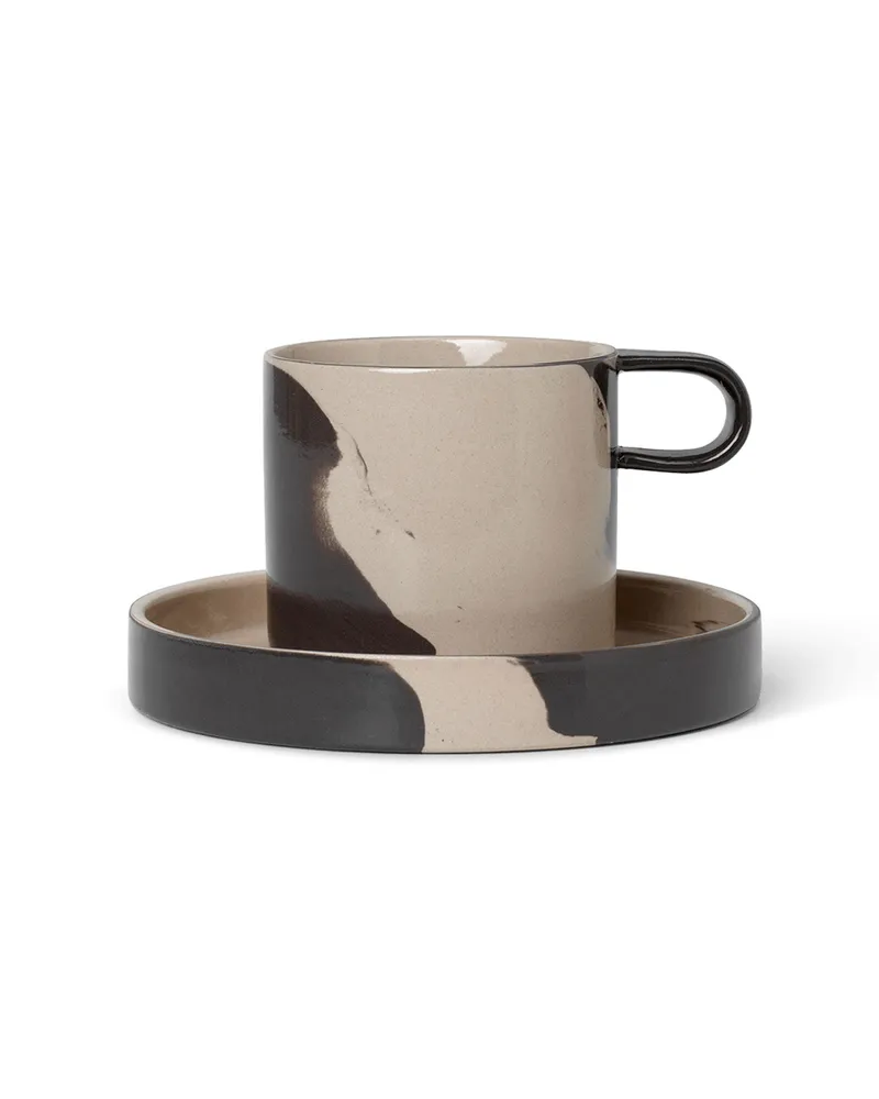 ferm LIVING Becher Inlay - Beige - emaillierter Sandstein - Designer Trine Andersen 