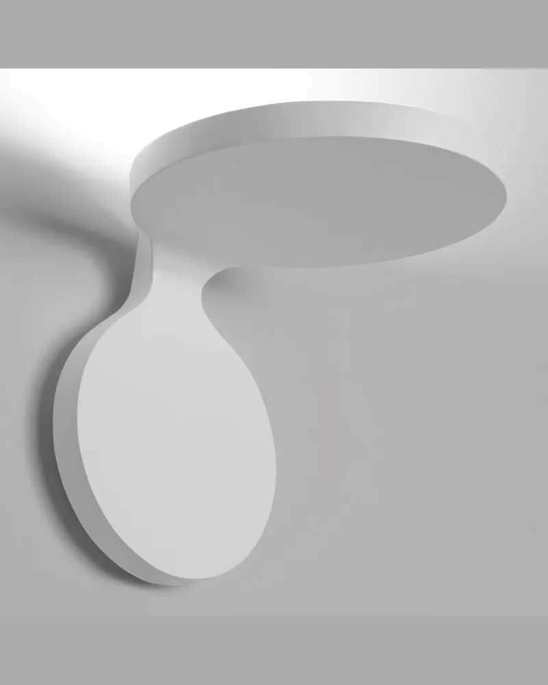 Artemide Wandleuchte Rea - Weiß - klarlackbeschichtetes Aluminium - Designer Neil Poulton 