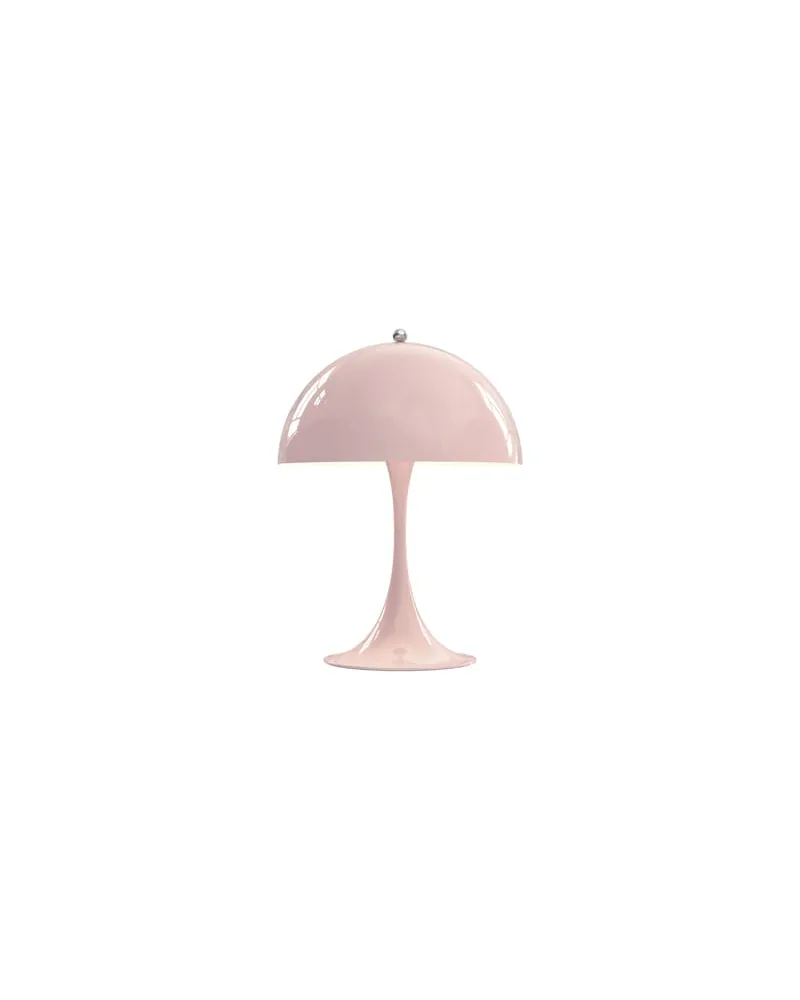 Louis Poulsen Tischleuchte Panthella - Rosa - gepresster Stahl - Designer Verner Panton 