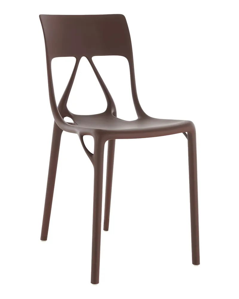 Kartell Stapelbarer Stuhl A. I. - Braun - Recyceltes PMMA - Designer Philippe Starck 