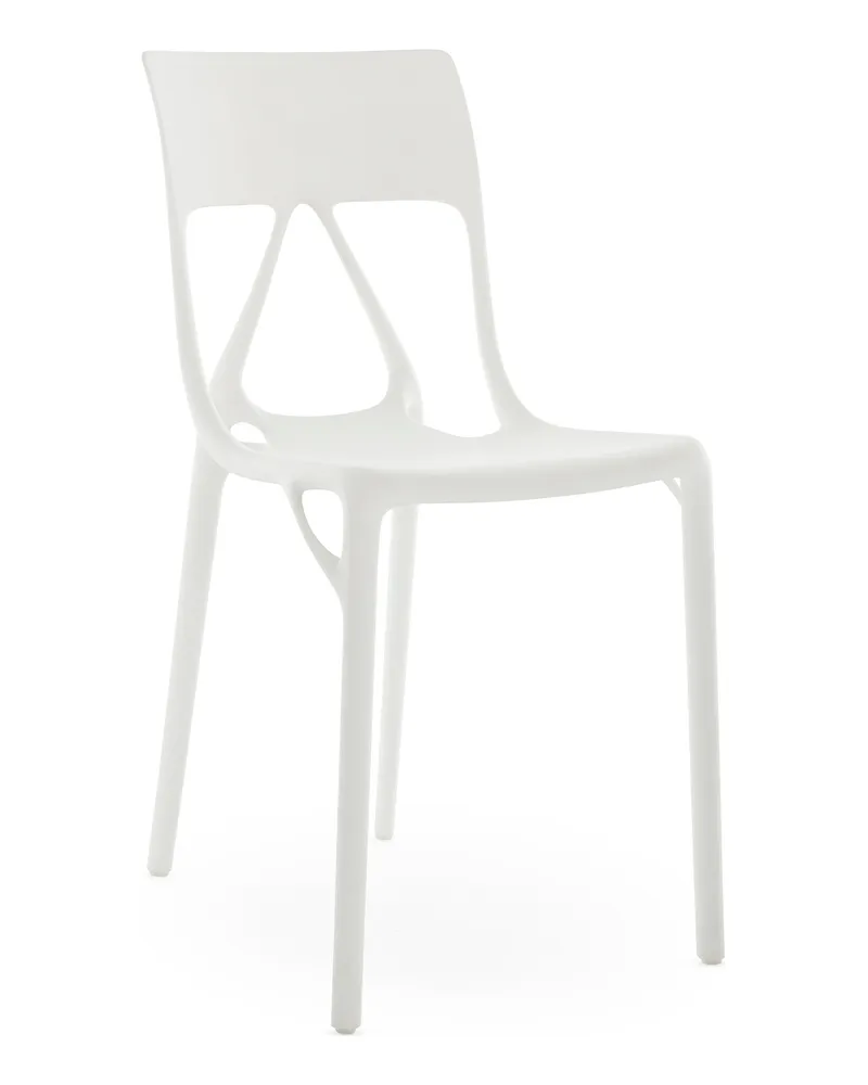 Kartell Stapelbarer Stuhl A. I. - Weiß - Recyceltes PMMA - Designer Philippe Starck 