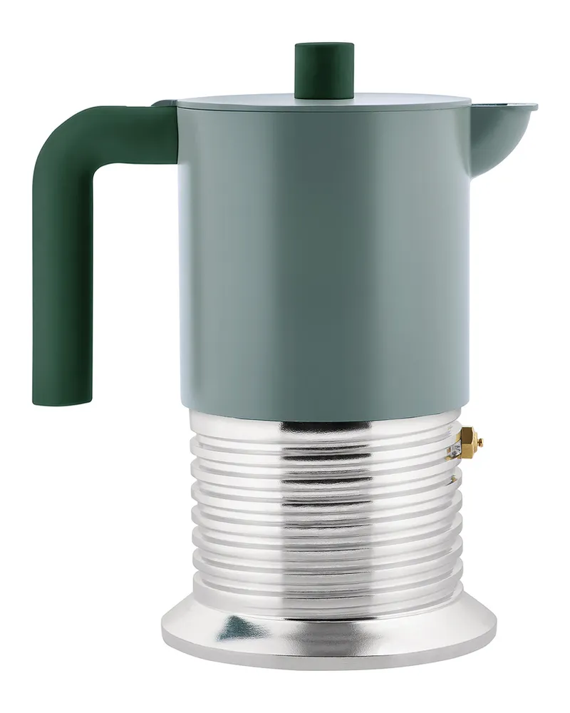 Alessi italienischer Kaffeebereiter Vite - Grün - Gegossenes Aluminium - Designer Philippe Malouin 