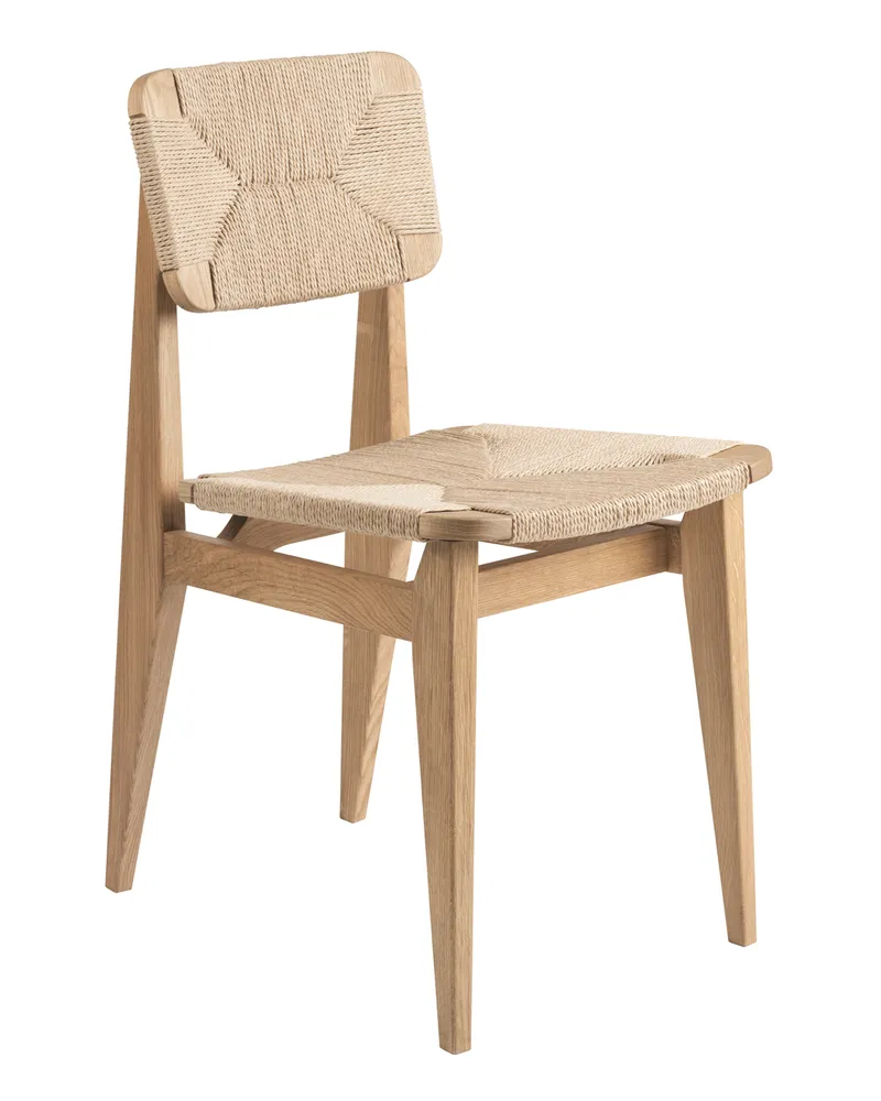 Gubi Stuhl Gascoin - Holz natur - Papierschnur - Designer Marcel Gascoin 