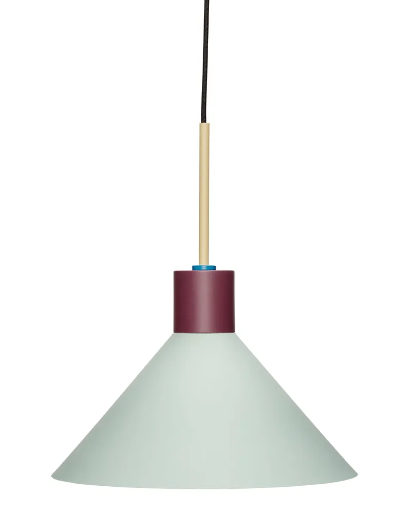 Hübsch Pendelleuchte Crayon - Blau - lackiertes Eisen 