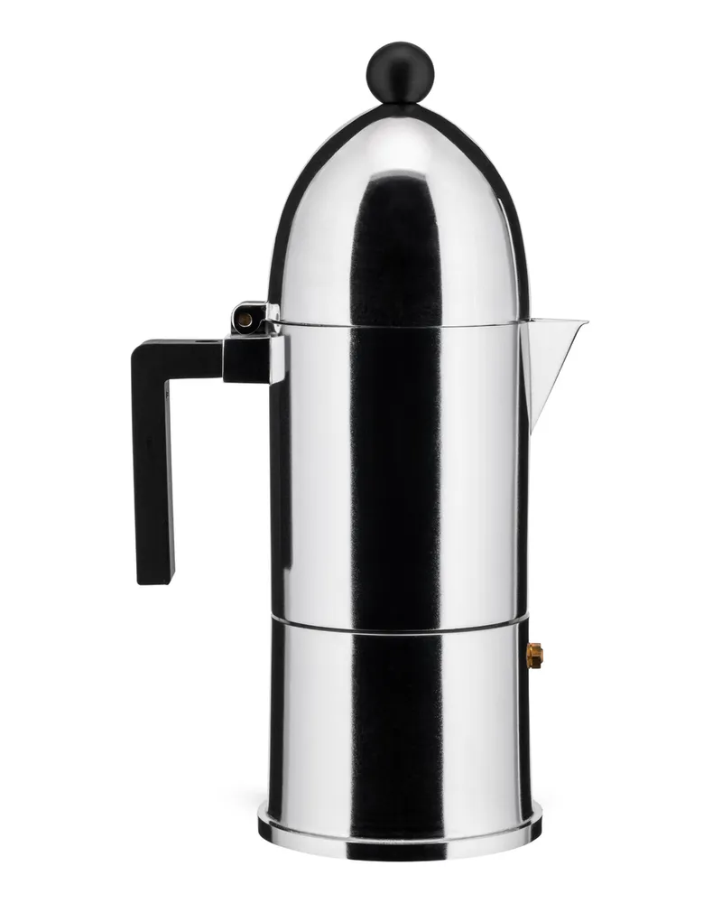 Alessi italienischer Kaffeebereiter La Cupola - Blau - Stahl, magnetisch - Designer Aldo Rossi 