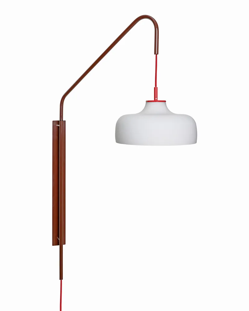 Hübsch Wandleuchte mit Stromkabel Current - Grün - lackiertes Eisen 