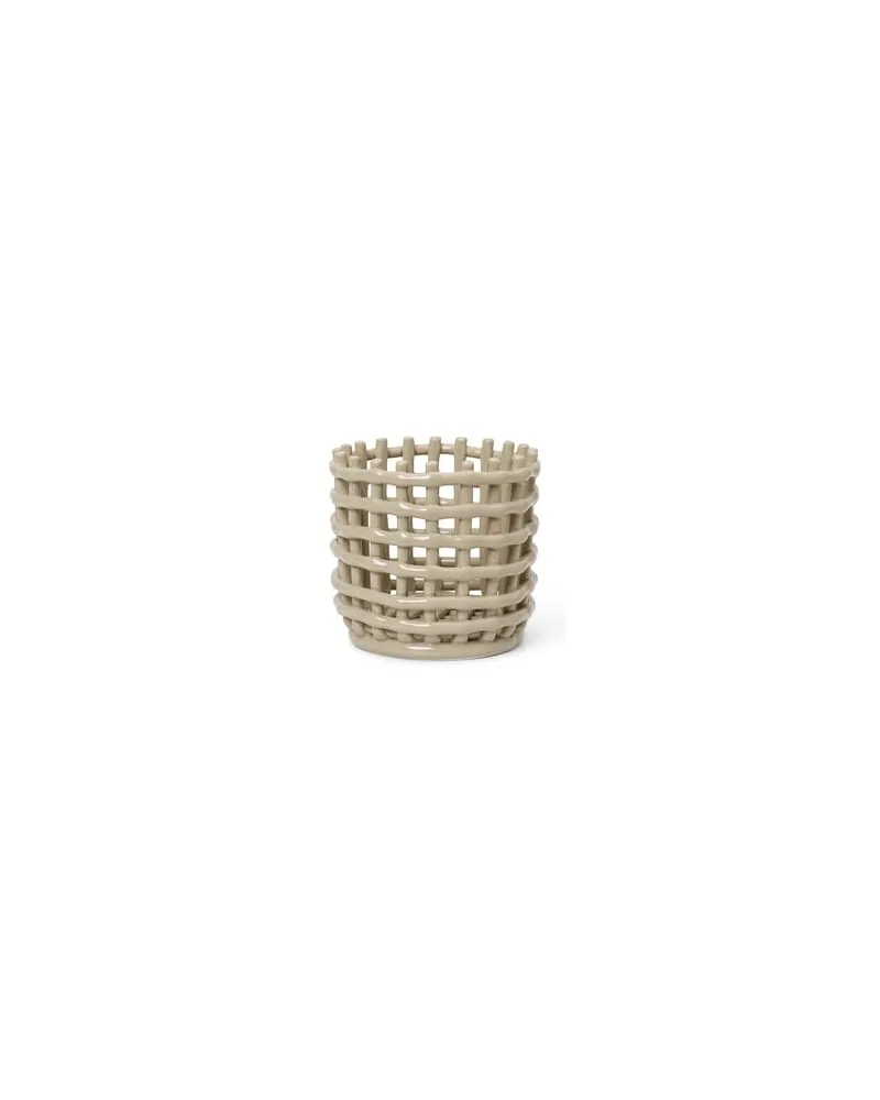 ferm LIVING Korb Ceramic - Beige - emaillierte Keramik - Designer Trine Andersen 