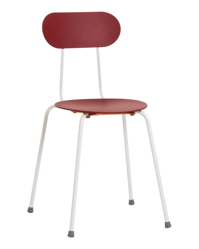 Magis Stapelbarer Stuhl Mariolina - Orange - verchromter Stahl - Designer Enzo Mari 