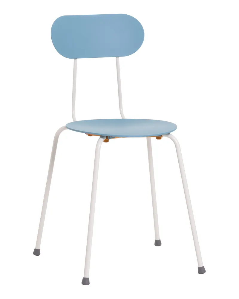 Magis Stapelbarer Stuhl Mariolina - Orange - verchromter Stahl - Designer Enzo Mari 