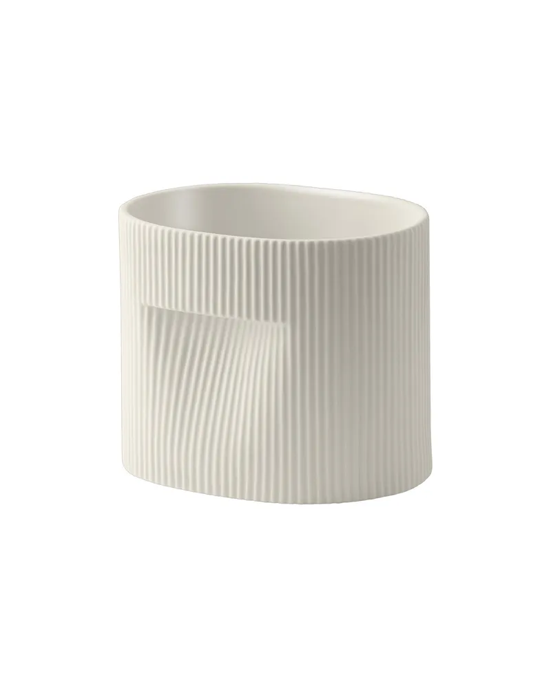 Muuto Blumentopf Ridge - Weiß - Terrakotta - Designer Studio Kaksikko 