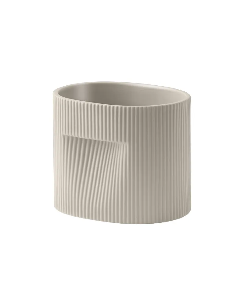 Muuto Blumentopf Ridge - Weiß - Terrakotta - Designer Studio Kaksikko 