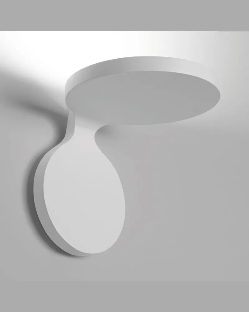 Artemide Wandleuchte Rea - Weiß - klarlackbeschichtetes Aluminium - Designer Neil Poulton 