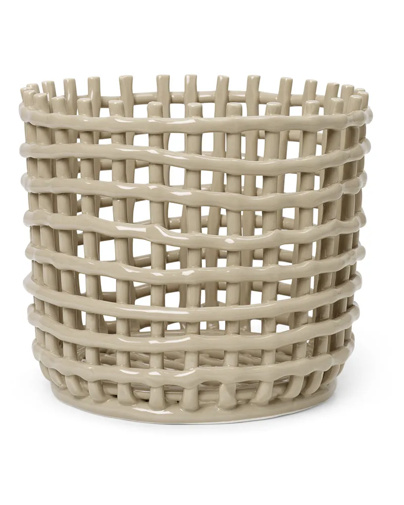 ferm LIVING Korb Ceramic - Beige - emaillierte Keramik - Designer Trine Andersen 