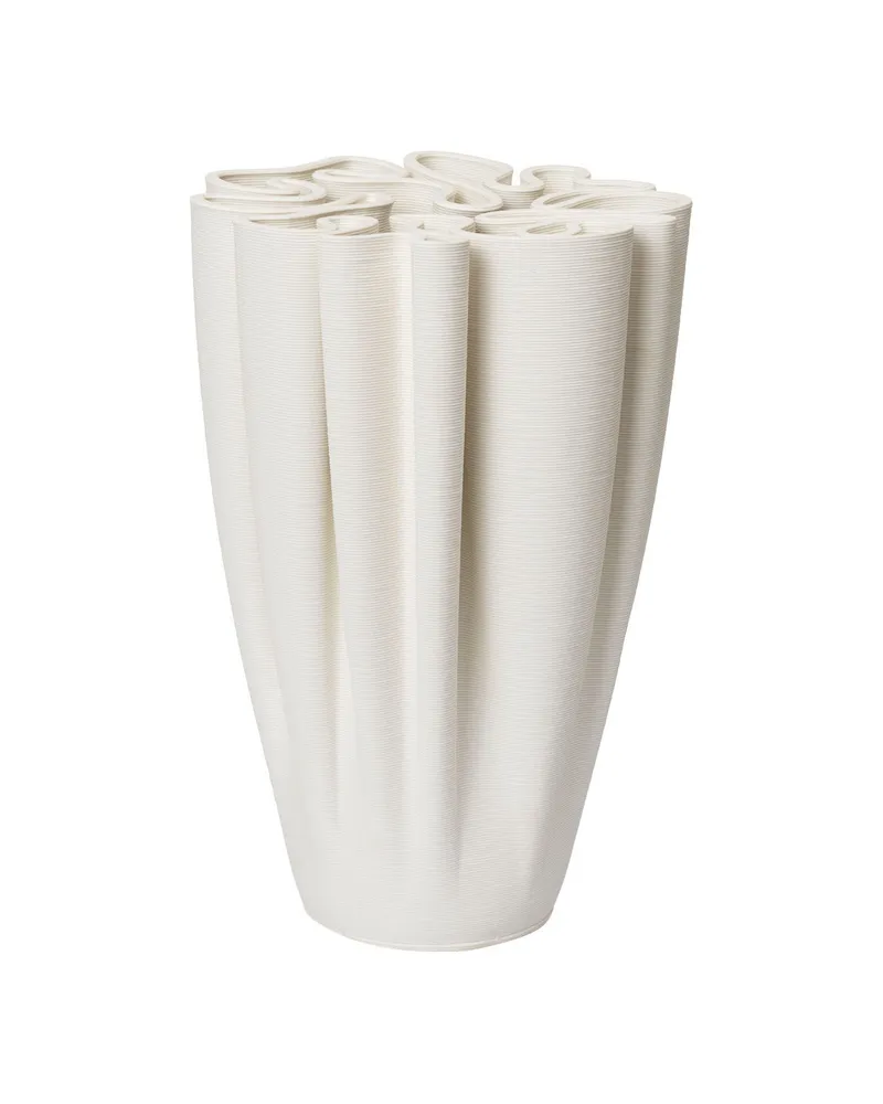 ferm LIVING Vase Dedali - Weiß - Sandstein 