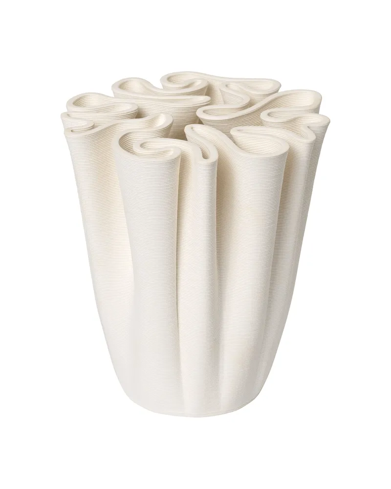 ferm LIVING Vase Dedali - Weiß - Sandstein 