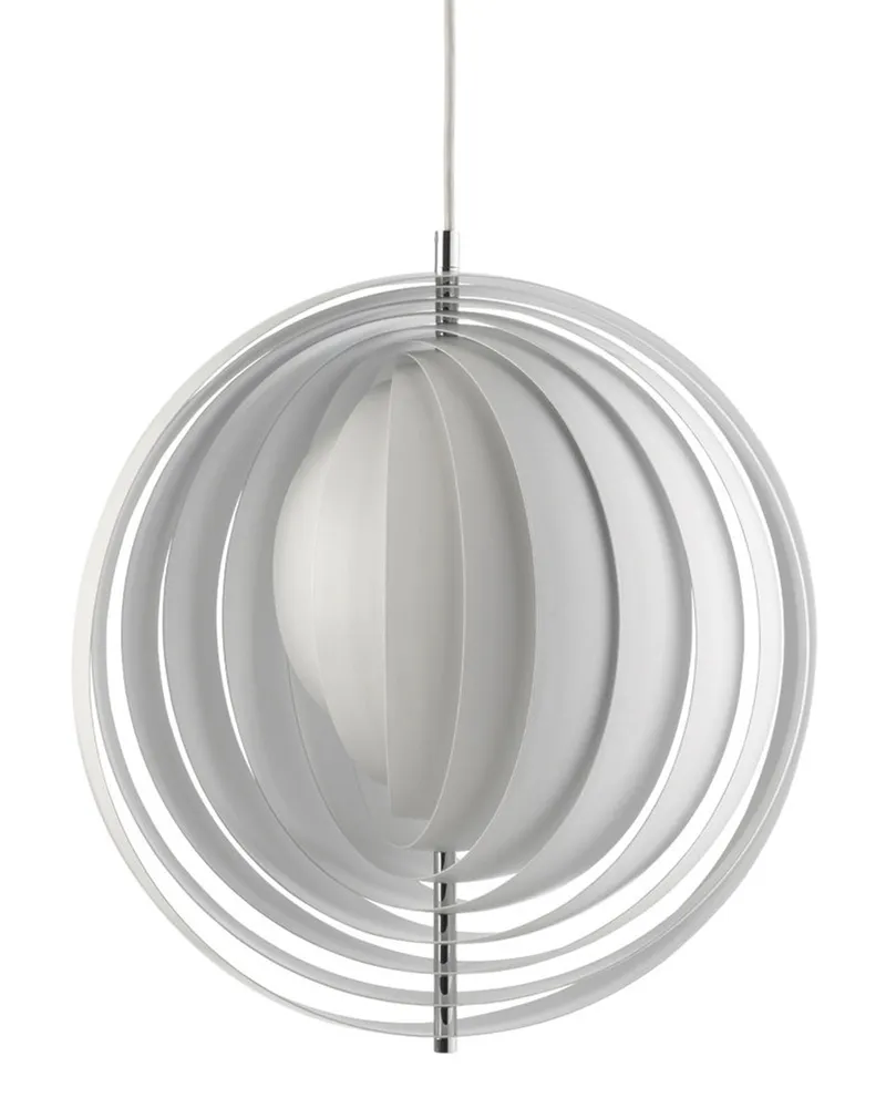 Verpan Pendelleuchte Moon - Weiß - bemaltes Metall - Designer Verner Panton 