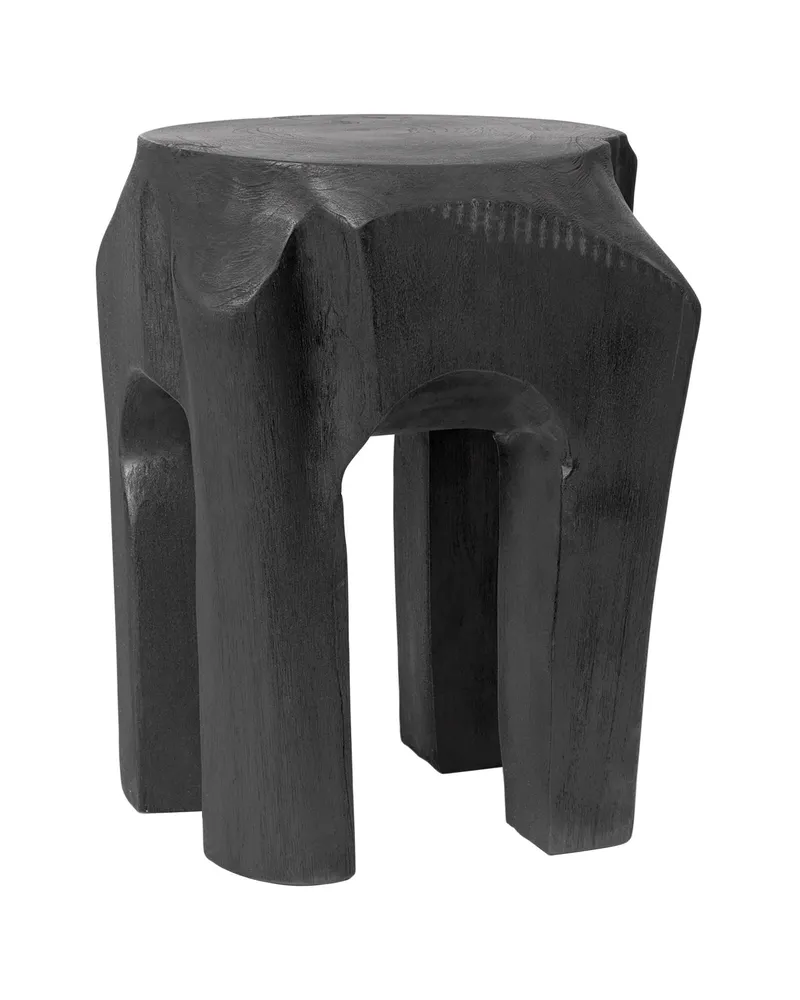 ferm LIVING Hocker Root - Schwarz - Teakholz 