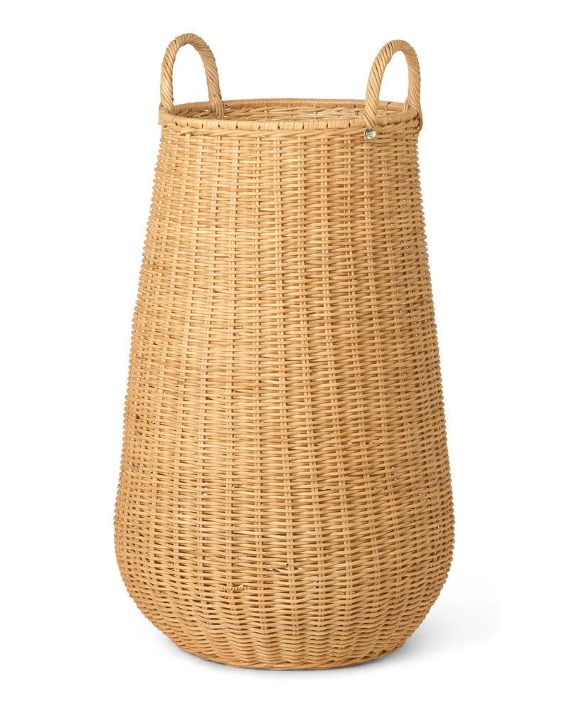 ferm LIVING Wäschekorb Braided - Holz natur - Geflochtenes Rattan - Designer Trine Andersen 