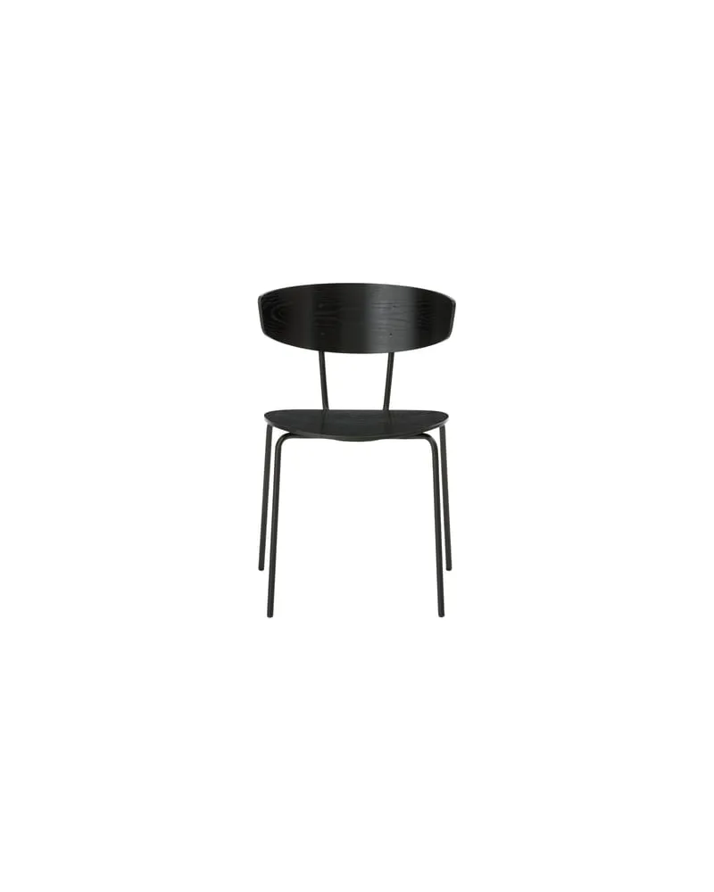 ferm LIVING Stapelbarer Stuhl Herman - Schwarz - Epoxid-lackierter Stahl - Designer Herman Studio 