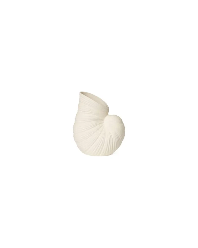 ferm LIVING Vase Shell - Weiß - Sandstein - Designer Trine Andersen