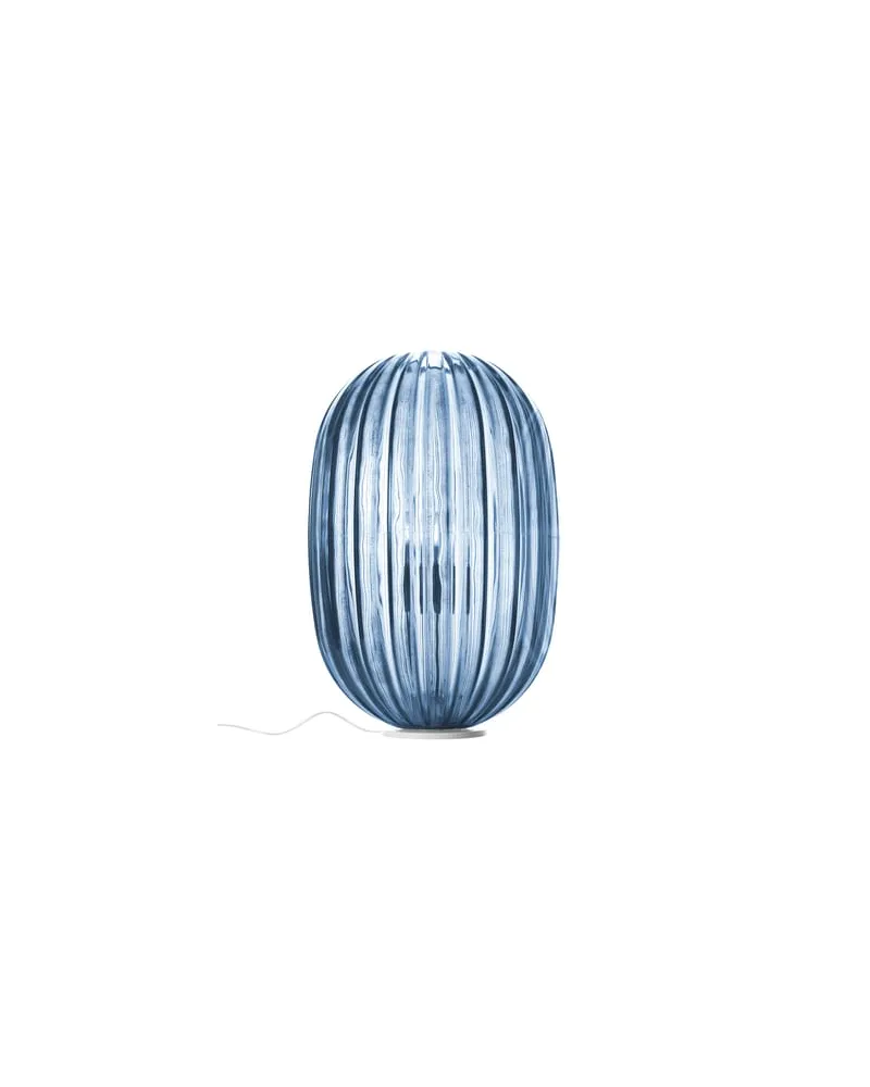 Foscarini Tischleuchte Plass - Blau - Polykarbonat - Designer Luca Nichetto 