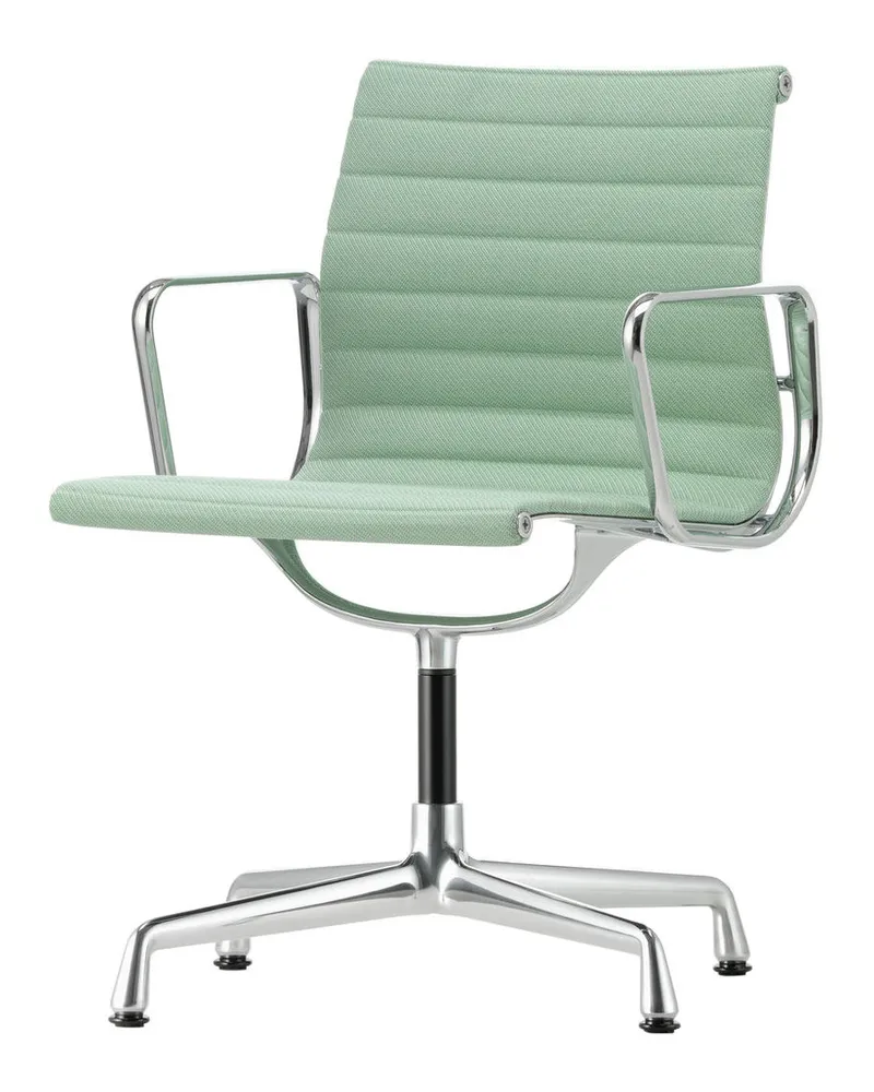 Vitra Gepolsterter Sessel Eames Aluminium - Grün - Aluminium-Druckguß - Designer Charles & Ray Eames 