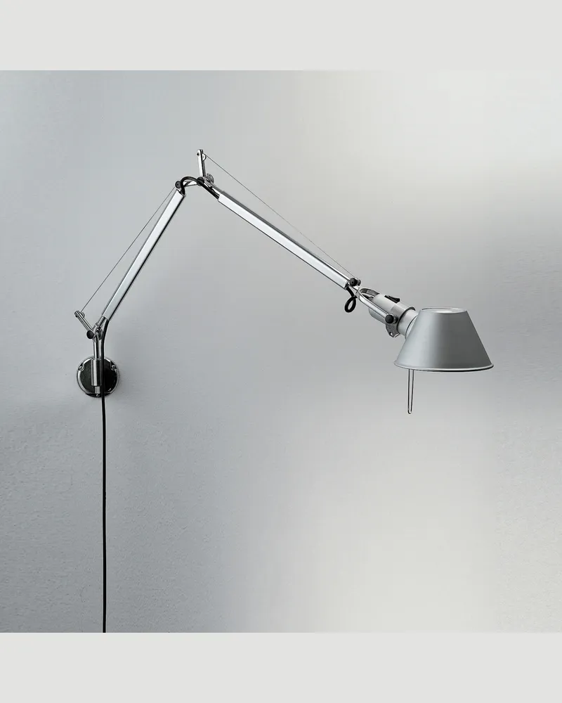 Artemide Wandleuchte mit Stromkabel Tolomeo - Metall - Aluminium - Designer Michele de Lucchi 