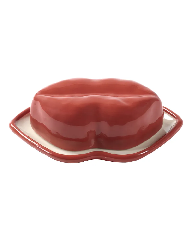 Serax Butterdose Les objets Moulversants - Rot - emaillierter Sandstein - Designer Wouters & Hendrix 