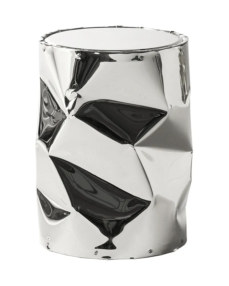 Opinion Ciatti Hocker Tabu. U - Silber - Holz - Designer Bruno Rainaldi 