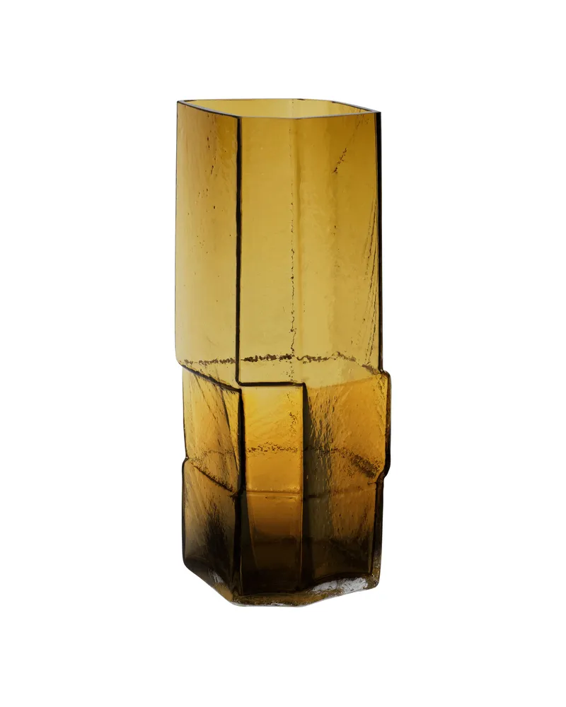 ferm LIVING Vase Muro - Orange - Mundgeblasenes recyceltes Glas 