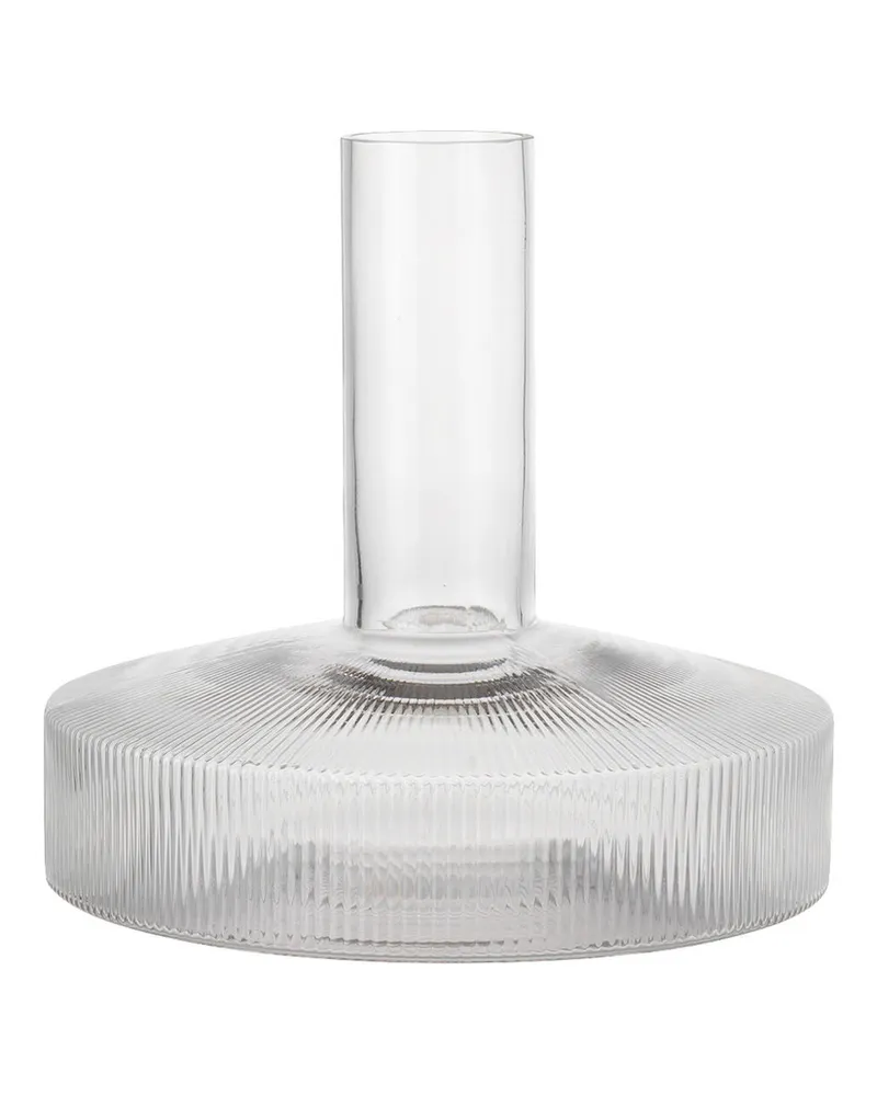 ferm LIVING Weinkaraffe Ripple - Transparent - mundgeblasenes Glas 