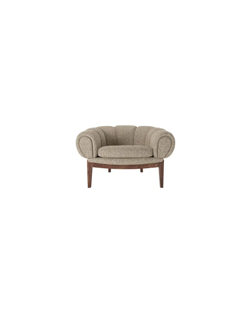 Gubi Gepolsterter Sessel Croissant - Beige - Nussbaum massiv - Designer Illum Wikkelsø 