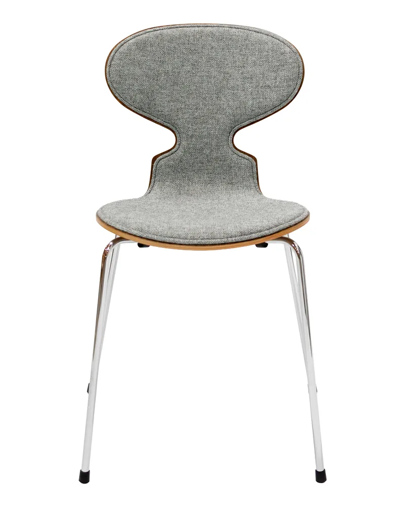 Fritz Hansen Gepolsterter Stuhl Fourmi - Blau - Eschefurnier, gefärbt - Designer Arne Jacobsen 