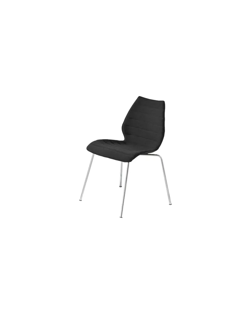 Kartell Stapelbarer Stuhl Maui - Schwarz - Trevira Stoff - Designer Vico Magistretti 
