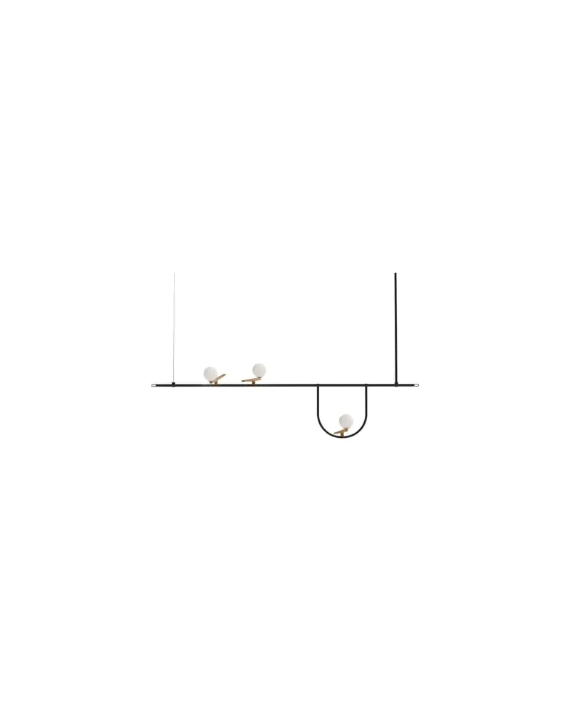 Artemide Pendelleuchte Yanzi - Schwarz - Messing - Designer Neri & Hu 