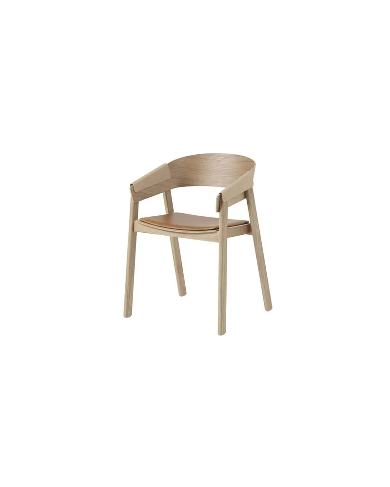 Muuto Sessel Cover - Holz natur - Vollnarben-Leder - Designer Thomas Bentzen 