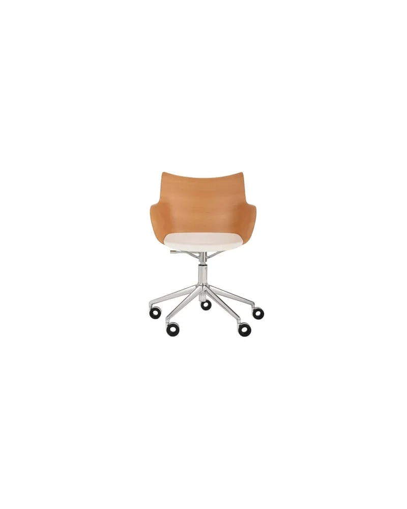 Kartell Sessel mit Rollen Smart Wood - Holz natur - Designer Philippe Starck 