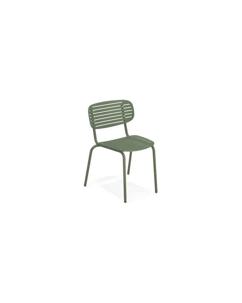 EMU Stapelbarer Stuhl Mom - Grün - gefirnister Stahl - Designer Florent Coirier 