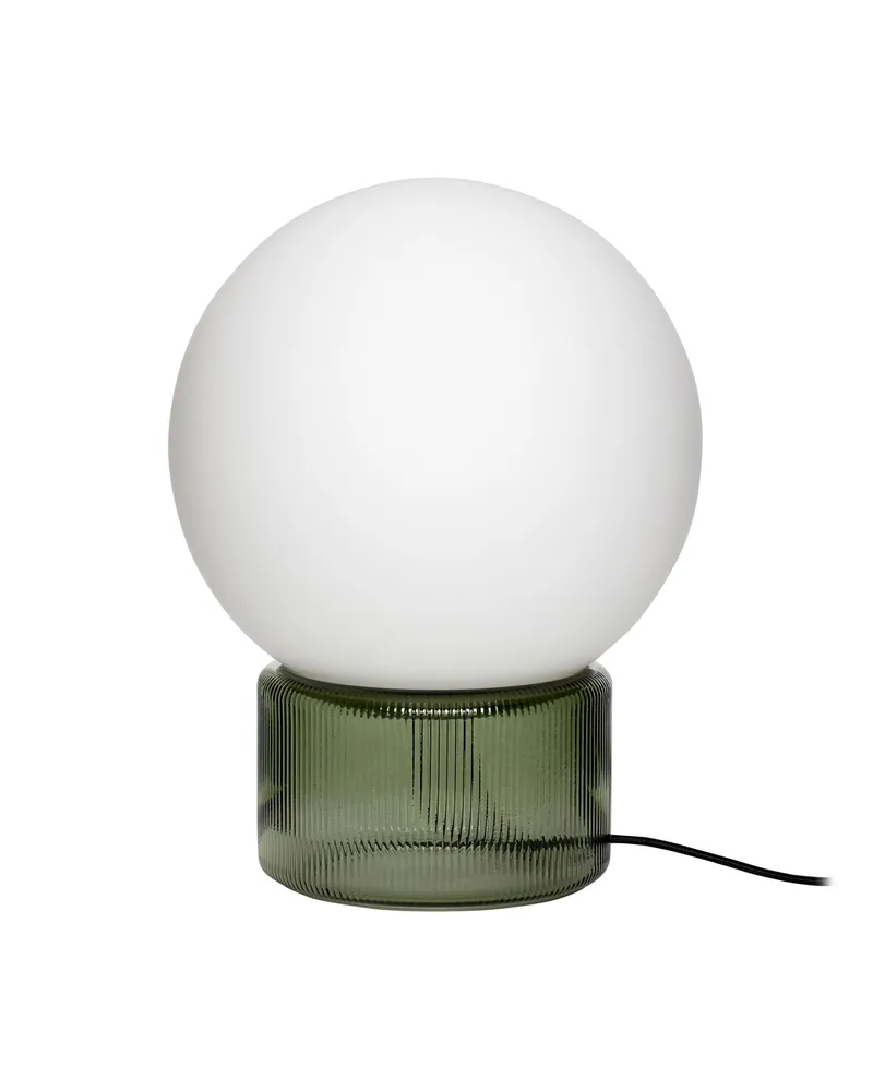 Hübsch Tischleuchte Sphere - Grün - mundgeblasenes Glas 