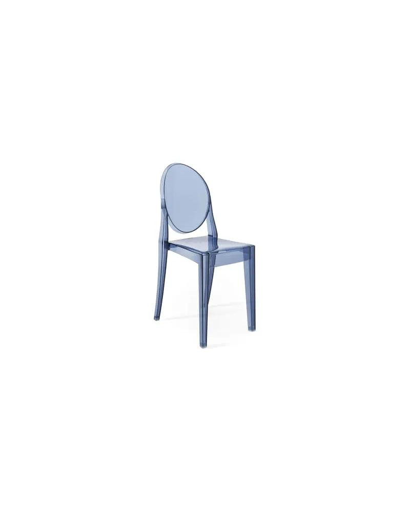 Kartell Stapelbarer Stuhl Ghost - Blau - Polycarbonat 2.0 - Designer Philippe Starck 