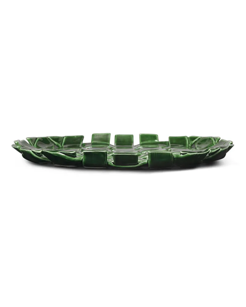 ferm LIVING Servierplatte Plait - Weiß - emaillierte Keramik - Designer Trine Andersen 