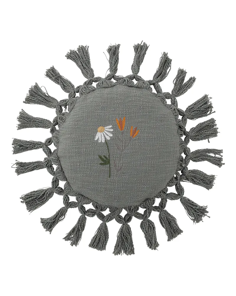 Bloomingville Kissen Elinna - Grau - Recycelte Baumwolle 