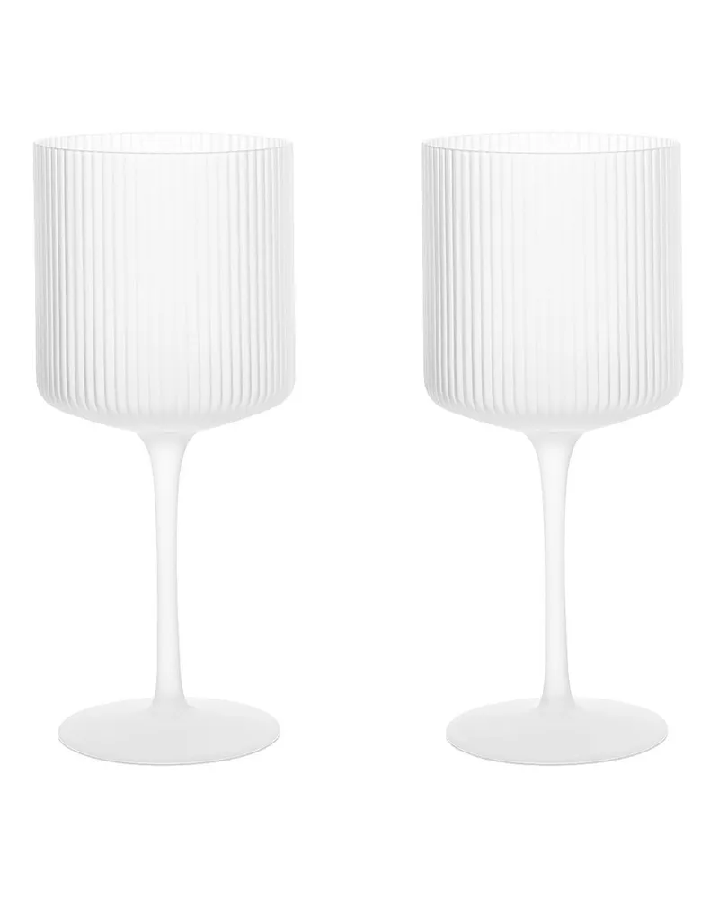 ferm LIVING Rotweinglas Ripple - Grau - mundgeblasenes Glas - Designer Trine Andersen 