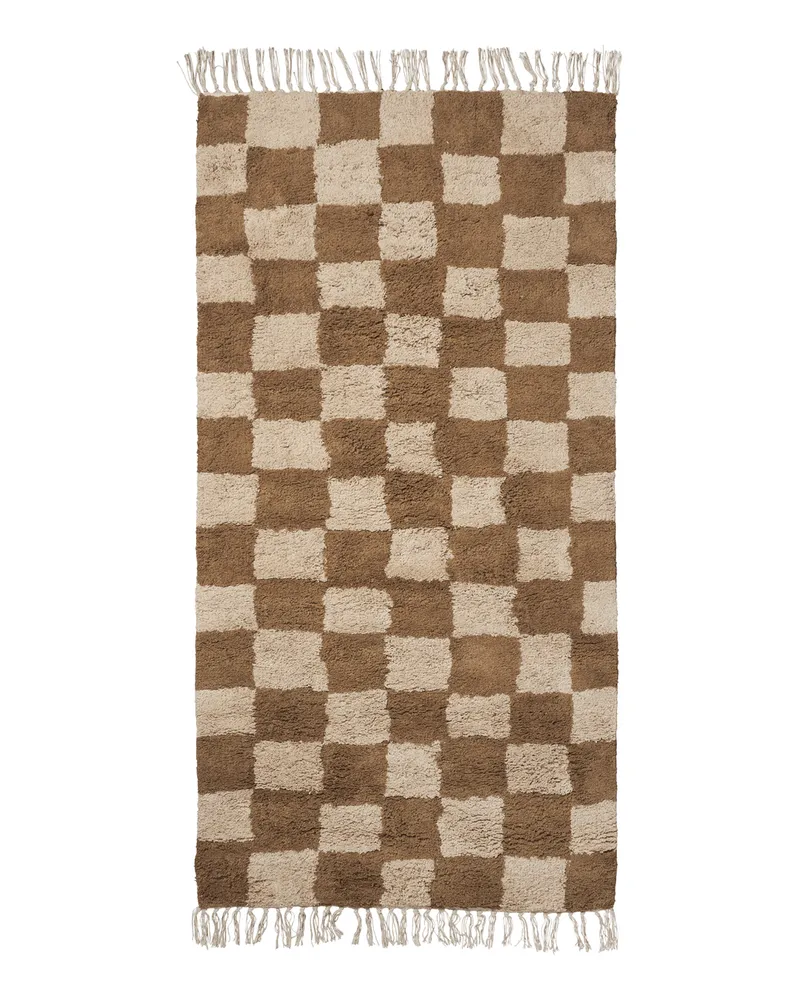 ferm LIVING Teppich Mara - Beige - Organische Baumwolle 