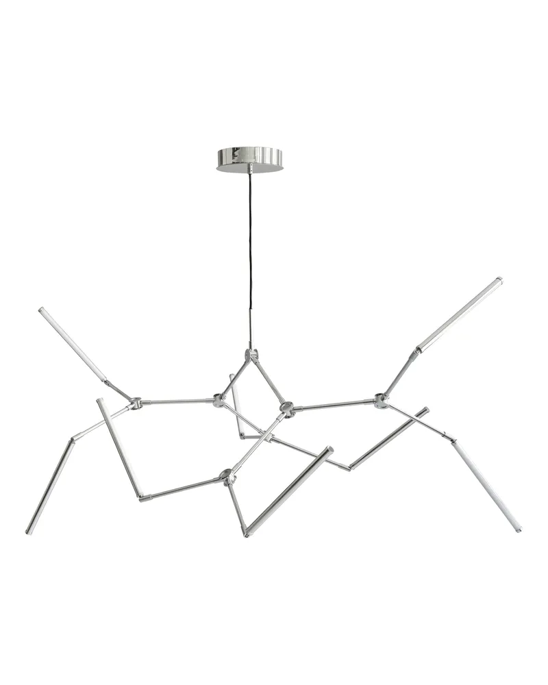 101 Copenhagen Pendelleuchte Stick - Holz natur - verchromtes Aluminium - Designer Tommy Hyldahl 