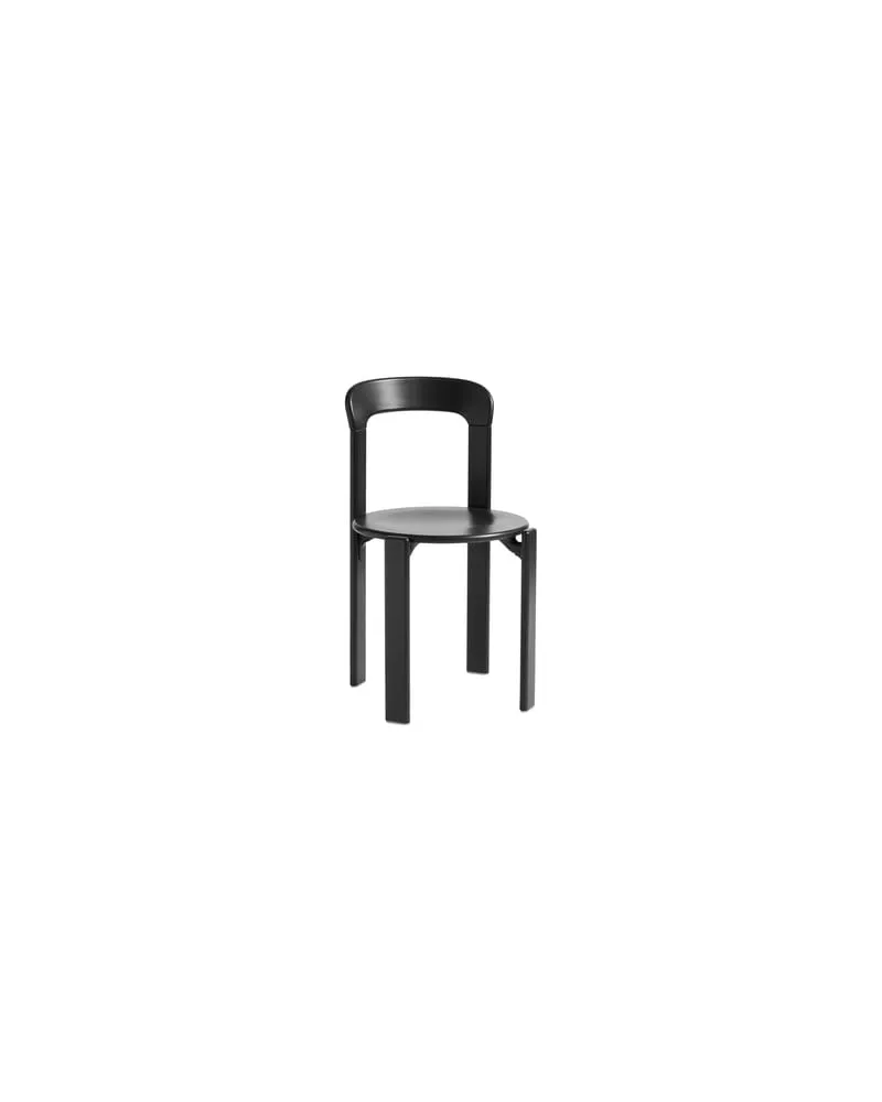 Hay Stapelbarer Stuhl Rey - Schwarz - Buchenfurnier - Designer Bruno Rey 